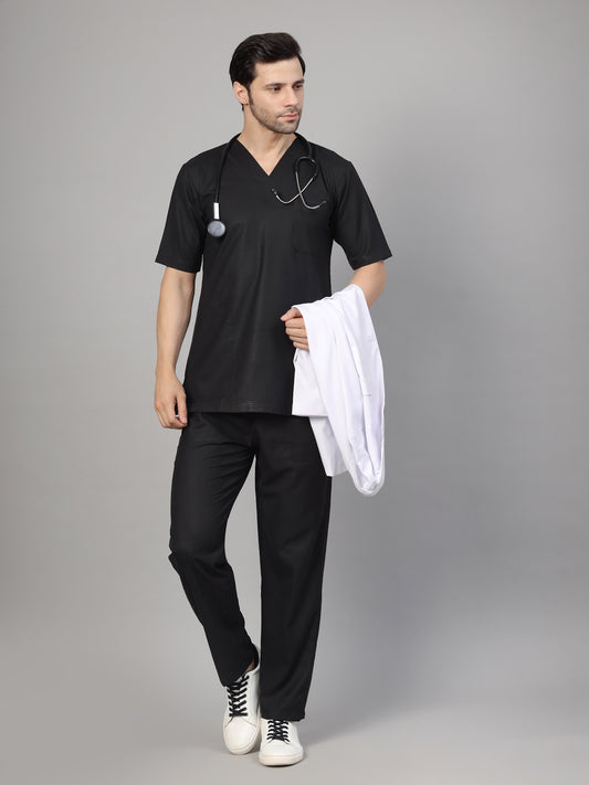 Men Black OT Scrubs