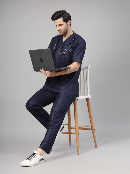 Men Navy Blue OT Scrubs