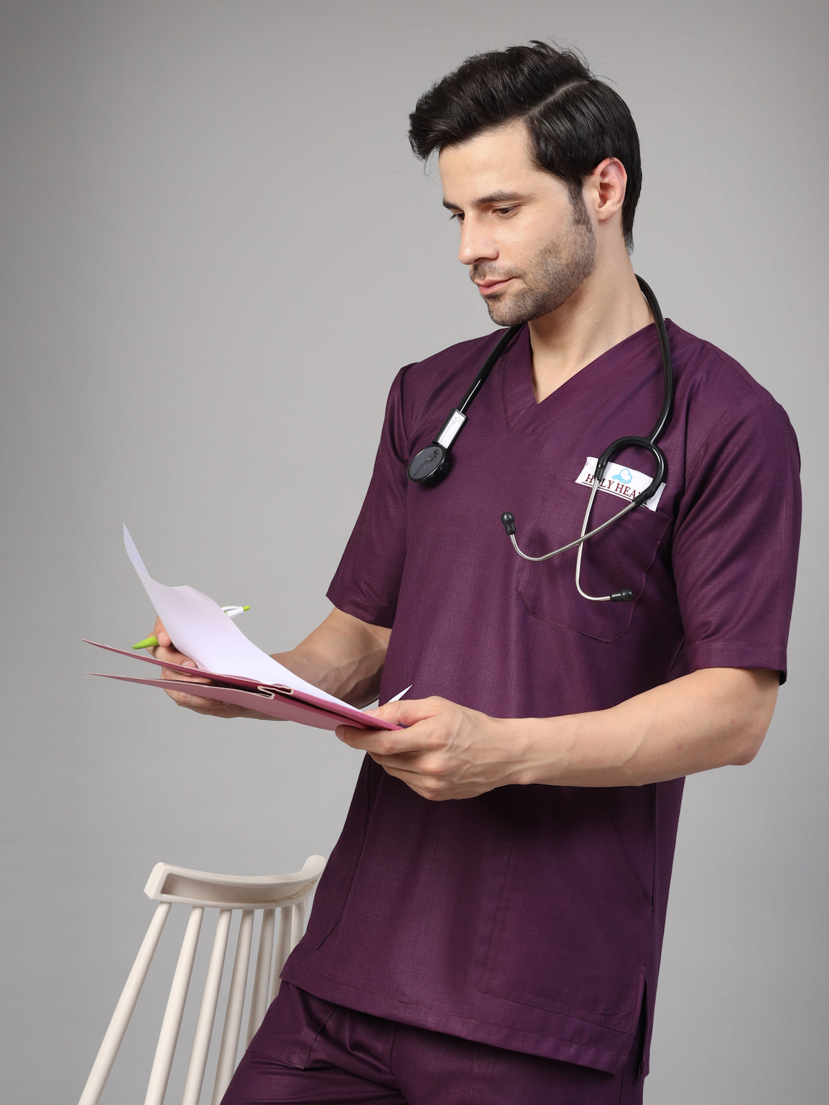 Men Purple OT Scrubs