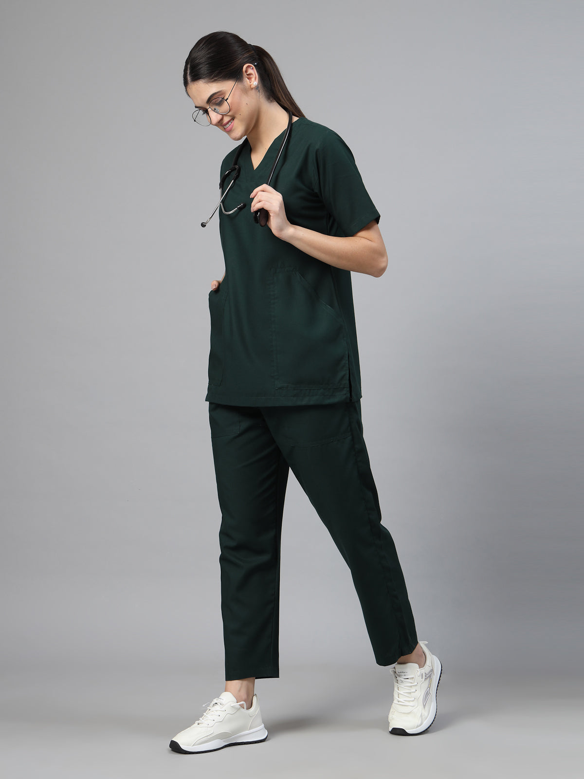 Women Dark Forest Green OT Scrubs