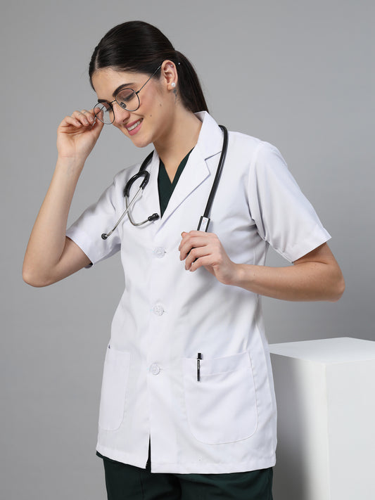 Women White Doctor Coat - Half Sleeves