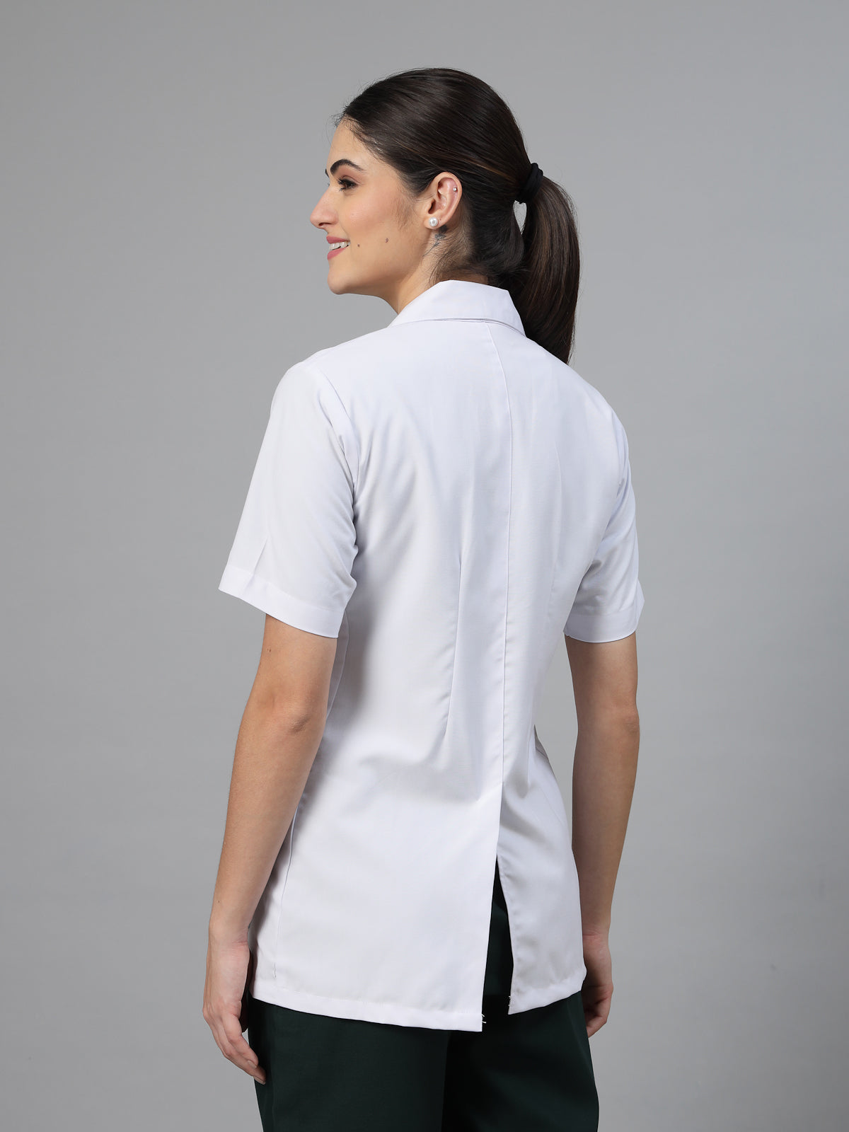 Women White Doctor Coat - Half Sleeves