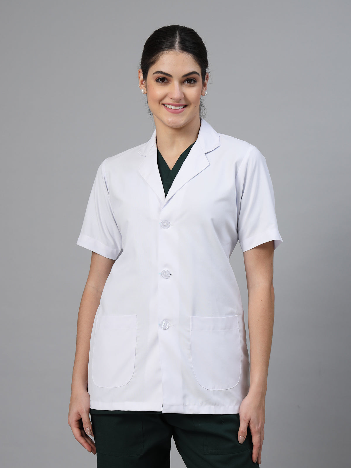 Women White Doctor Coat - Half Sleeves