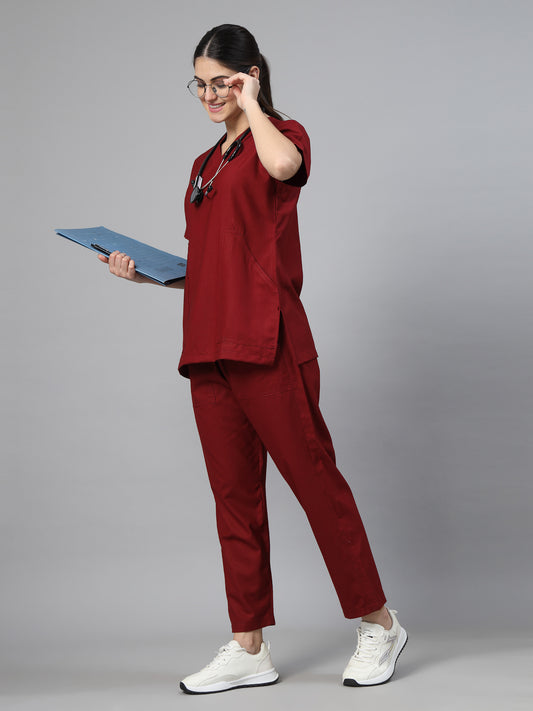 Women Bright Maroon OT Scrubs