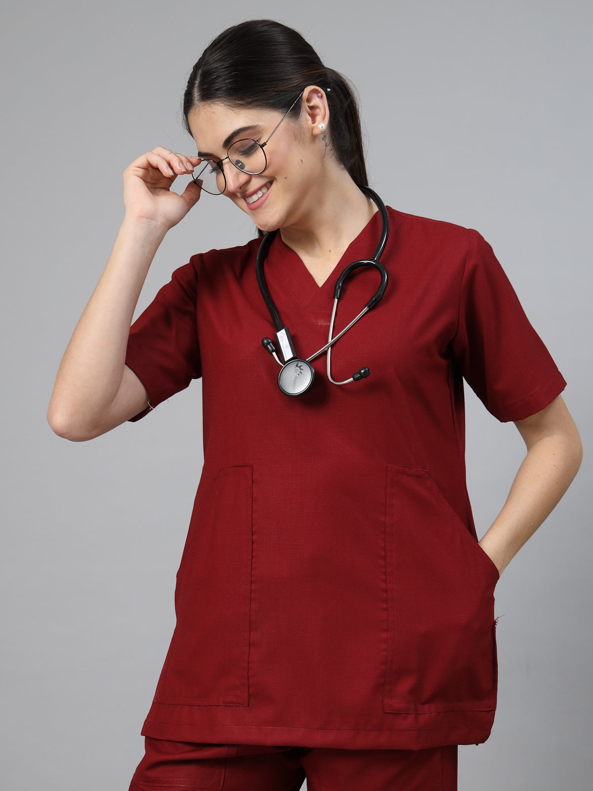 Women Bright Maroon OT Scrubs