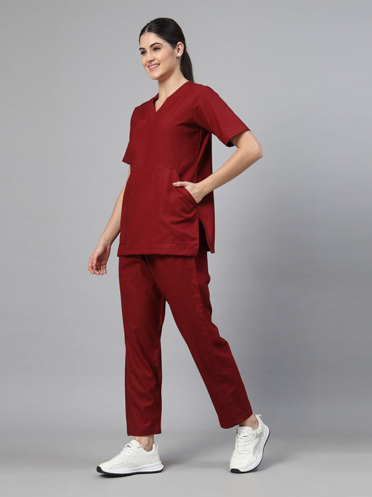 Women Bright Maroon OT Scrubs