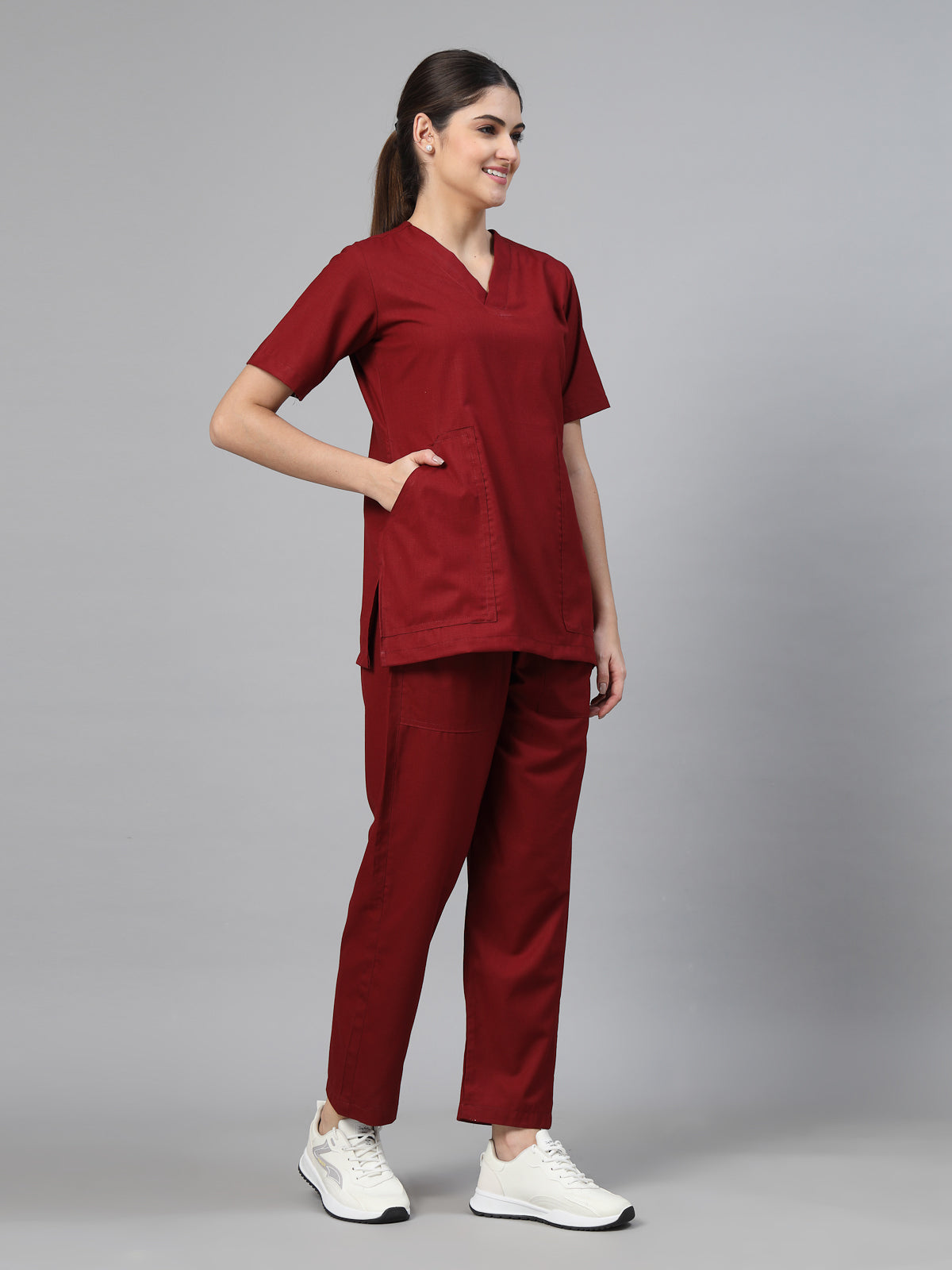 Women Bright Maroon OT Scrubs