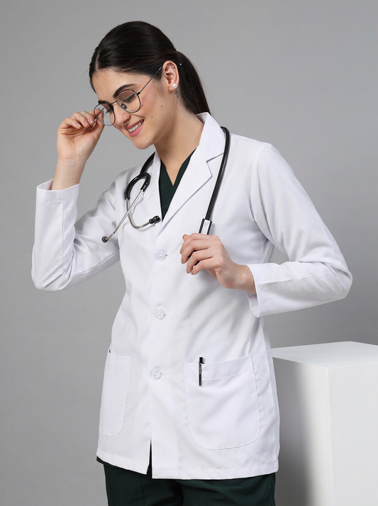 Women White Doctor Coat - Full Sleeves